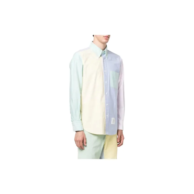 THOM BROWNE Fun-Mix Collared Button-Up Shirt-3
