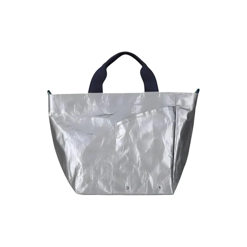 ROOTOTE Polyethylene Woven Bag, Handbag, Shoulder Bag, Crossbody Bag Regular Unisex Black/Silver-5