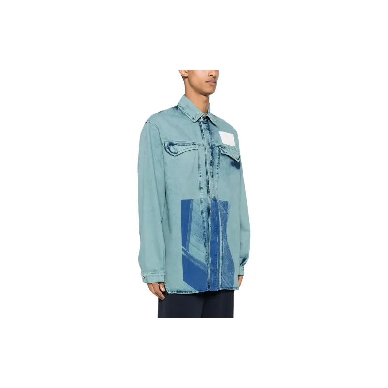 A COLD WALL* Logo Print Denim Shirt-3