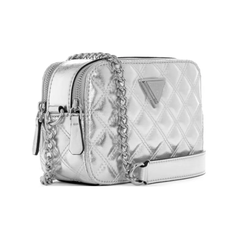GUESS Artificial Leather Shoulder Bag Crossbody Bag Women's Silver-1