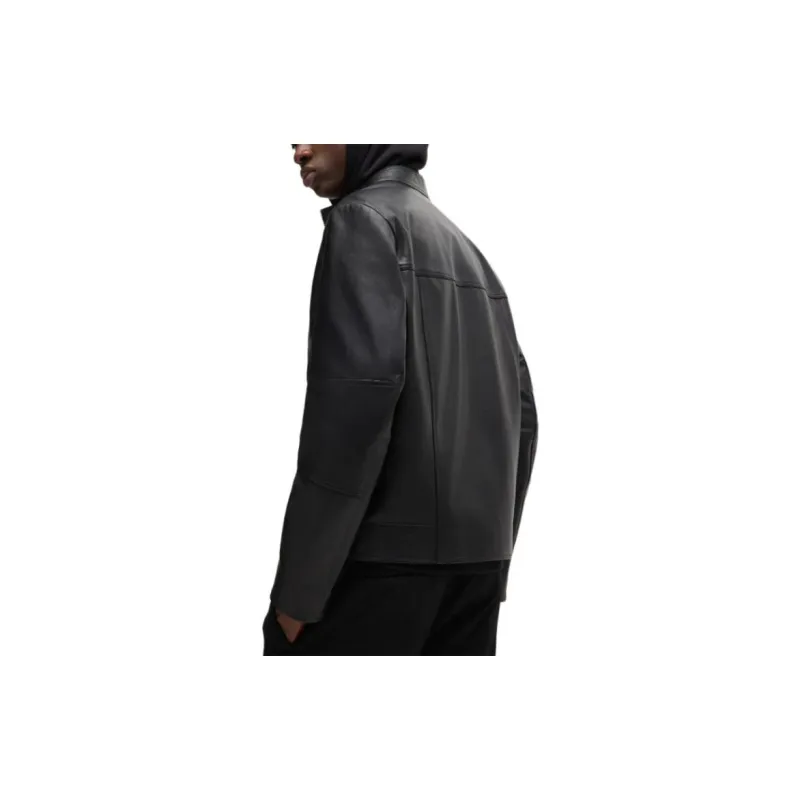 HUGO BOSS Leather Jacket Men's Black-1