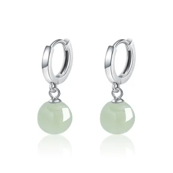 DAISY BEAUTY Hetian Jade Earrings Green Jade Women's