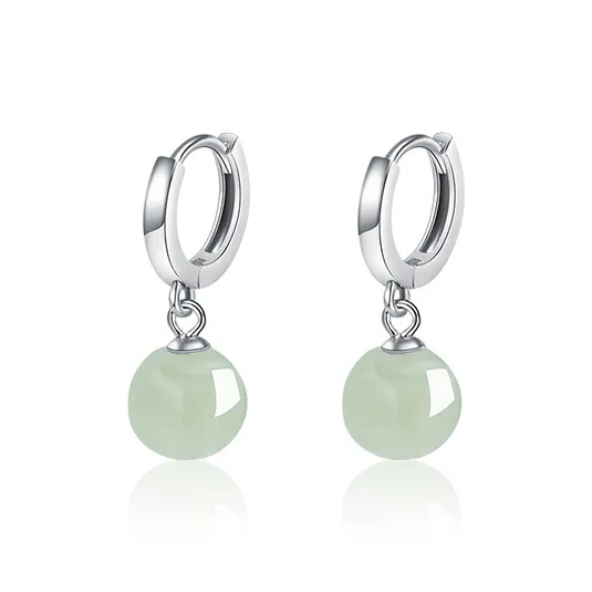 DAISY BEAUTY Hetian Jade Earrings Green Jade Women's-0