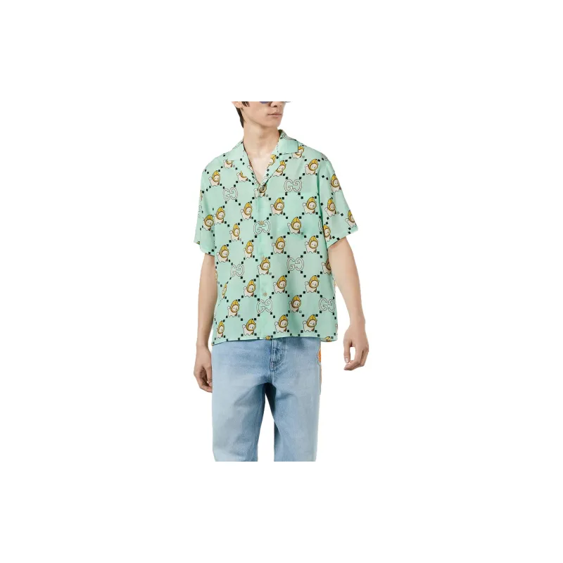 GUCCI Shirts Men Teal-1