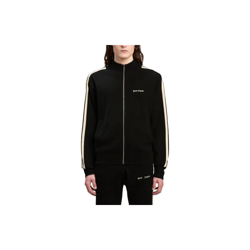 PALM ANGELS Logo Embroidered Zip Up Jacket-1