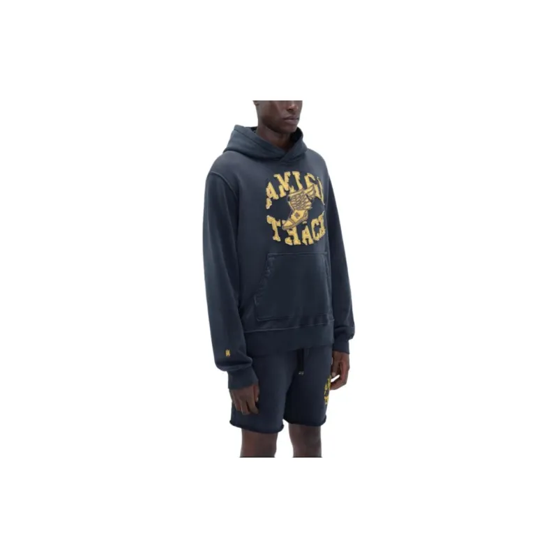 AMIRI Distressed Varsity Logo Patch Hoodie-4