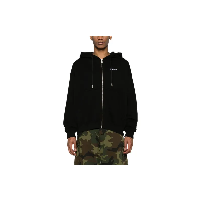 OFF WHITE Graphic Print Hooded Jackets-1