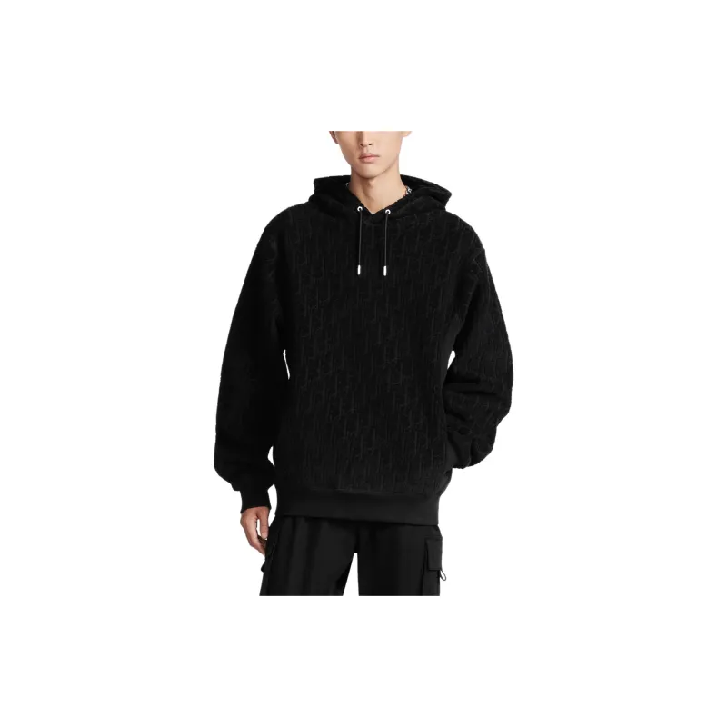 DIOR Oblique Relaxed Fit Hooded Sweatshirt Men's Black-2