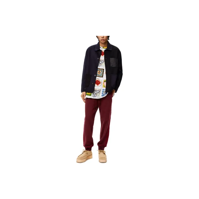 LOEWE Jackets Men Navy Blue-4
