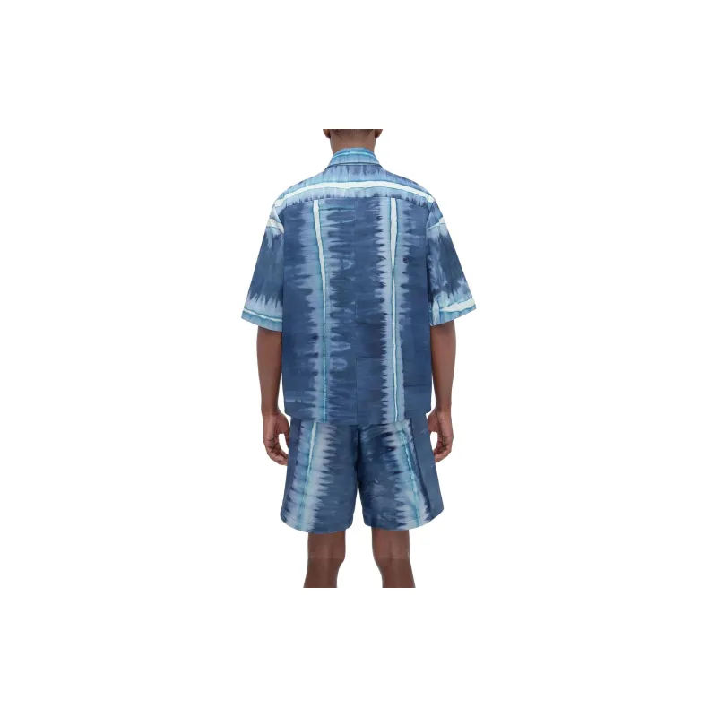 AMIRI Tie dye Short sleeve Leather Shirt-2