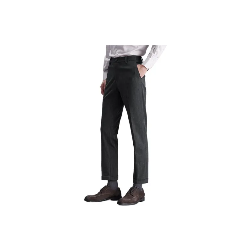 SAINT ANGELO Casual Pants Men's Gray Coffee Strips-2