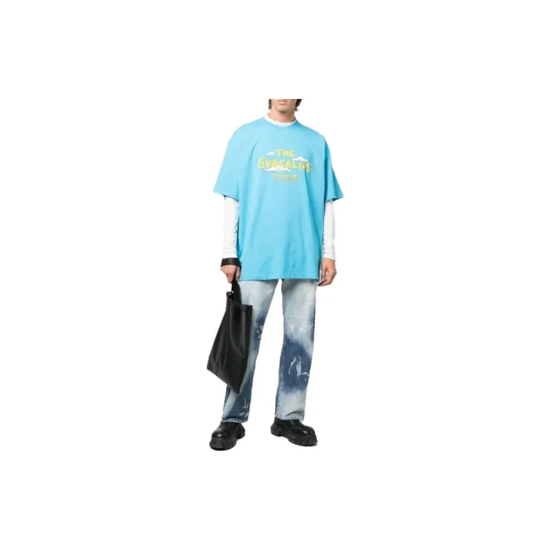 Vetements T-Shirts Unisex Blue-1