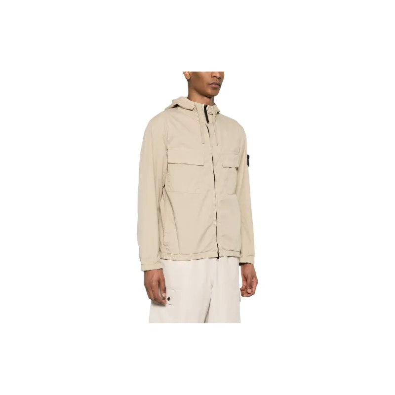 STONE ISLAND Logo Patch Hooded Drawstring Jacket-3
