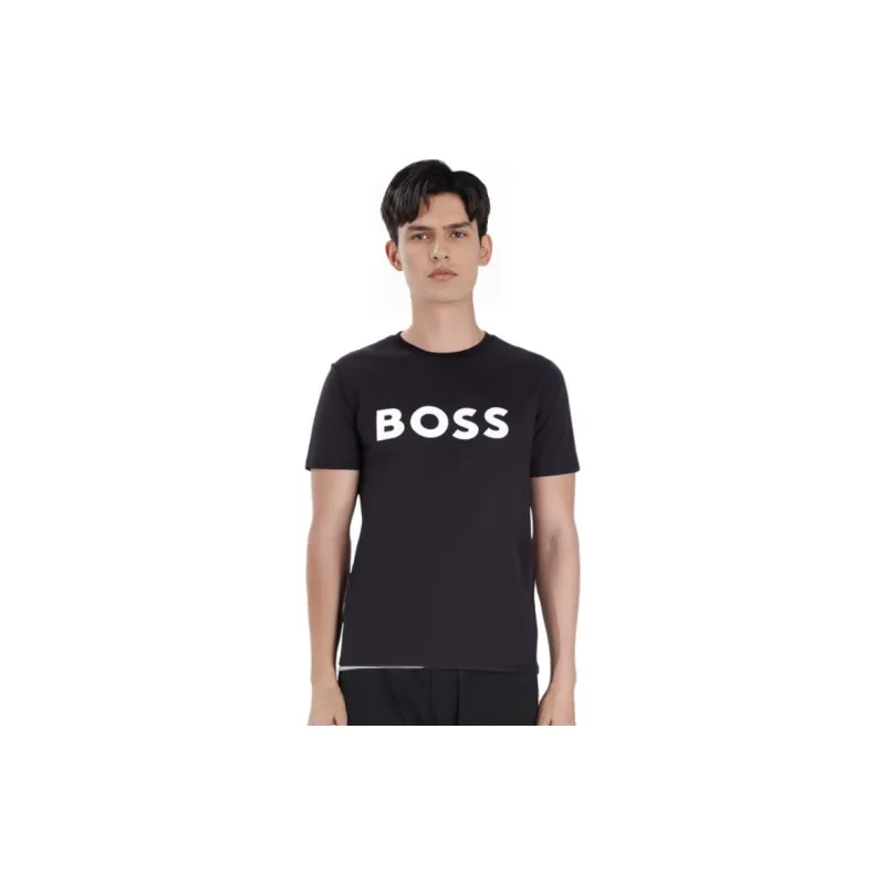 HUGO BOSS SS22 Men's Logo Print Short Sleeve T Shirt Black-6