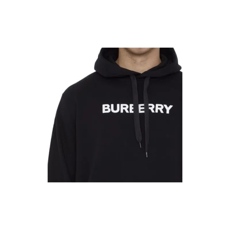 Burberry Logo Printed Drawstring Hoodie-4