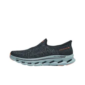 Skechers MEN'S GO WALK Wear resistant And Lightweight Low Top Casual Shoes Men's Black Gray Color