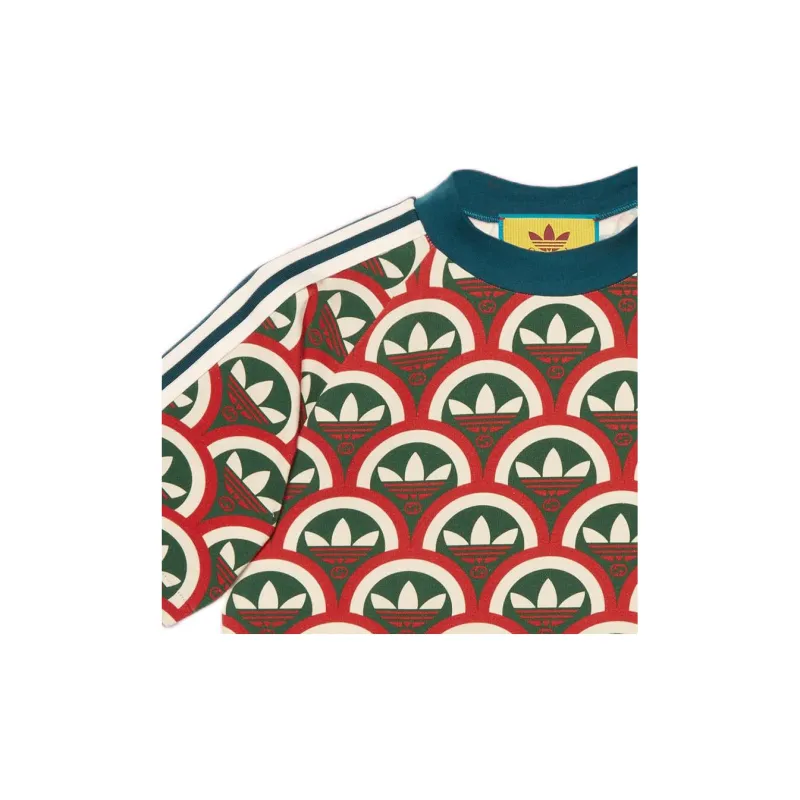 GUCCI X Adidas Trefoil Print T Shirt-5