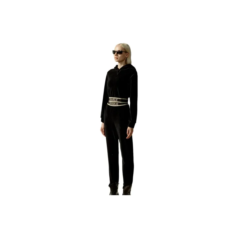 Charlie Luciano Straight Moderate Casual Pants Unisex Black-6