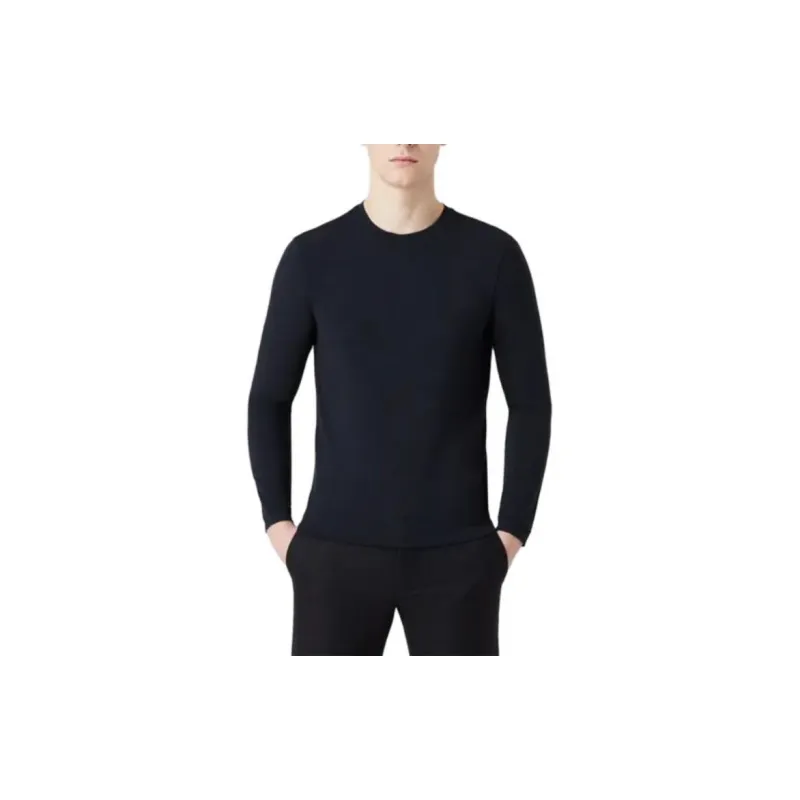 GIORGIO ARMANI Stretch Viscose Jersey Jumper With Crew Neck And Long Sleeves-1