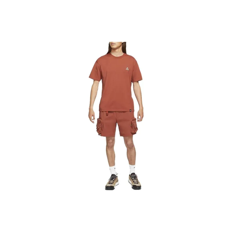 Nike Set-in Sleeve T-Shirt Men's Red Brown-1