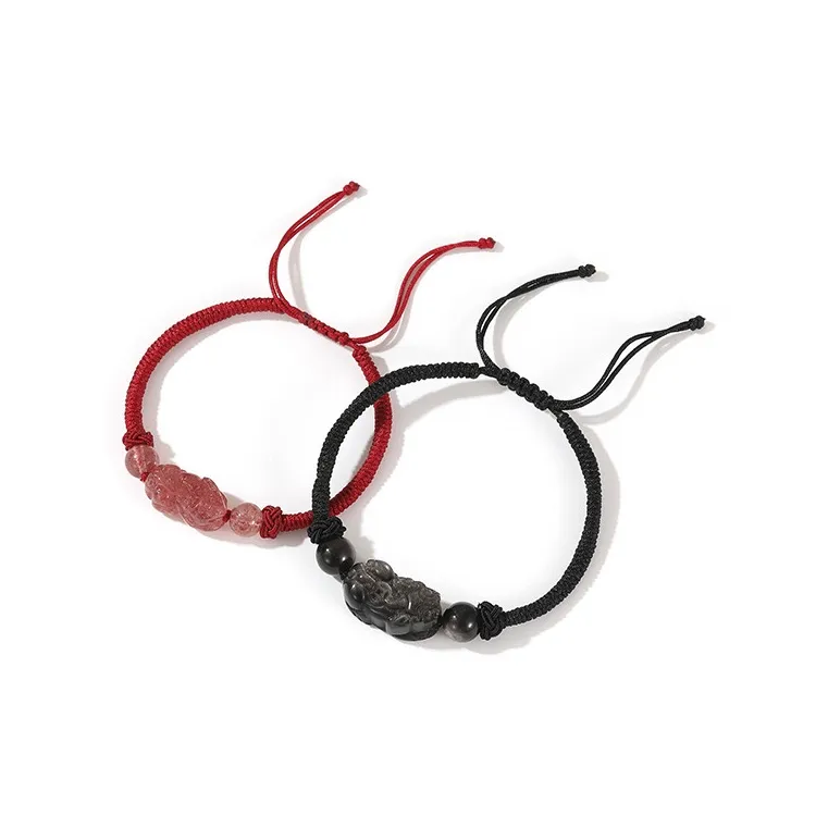 Artisan Lock Heart Jade Obsidian Jade Bracelets Unisex-8