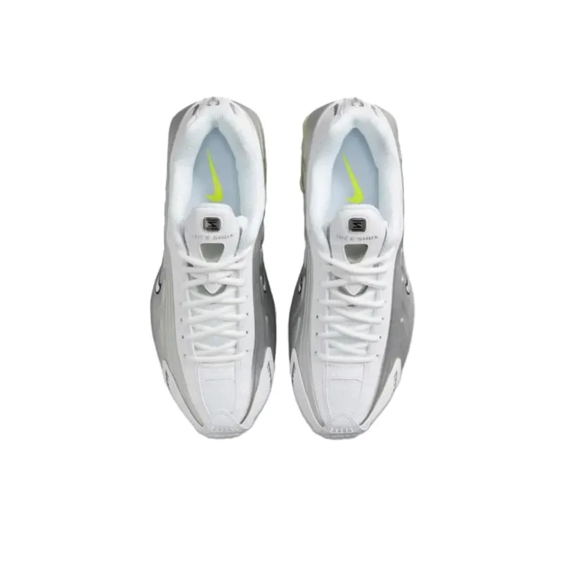 Nike Shox R4 White Metallic Silver Volt Women's-2