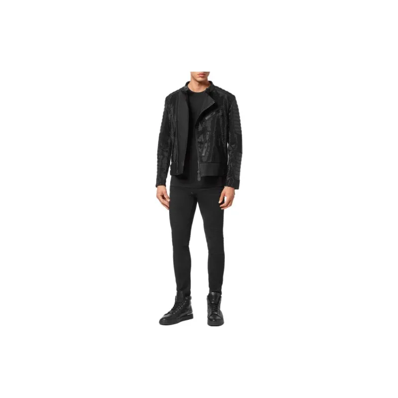 PHILIPP PLEIN Leather Disco Biker Jacket-1