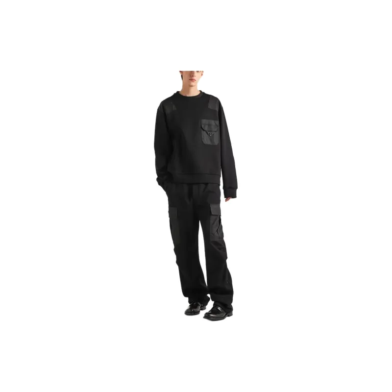 PRADA Triangle logo Panelled Sweatshirt-1