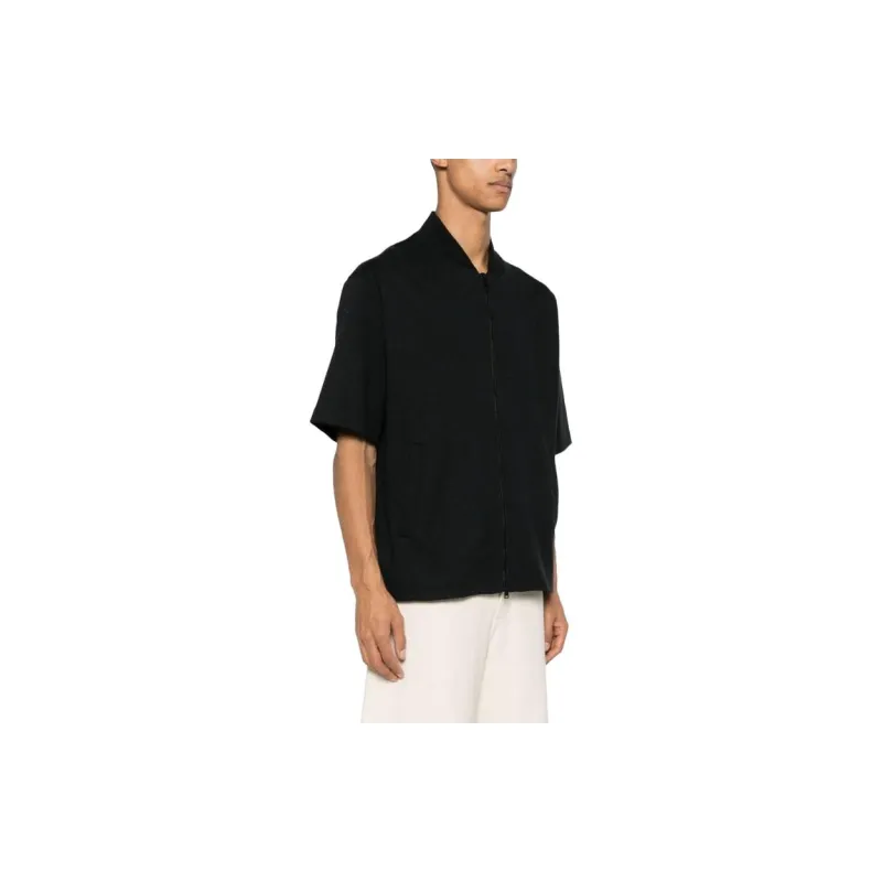 HERNO Short Sleeved Zipped Crewneck Sweatshirt-3