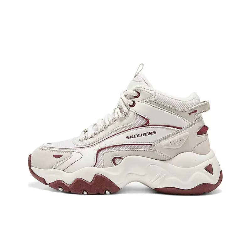 Skechers DLITES Anti Slip Wear Resistant High Top Casual Shoes Women's Ecru-0