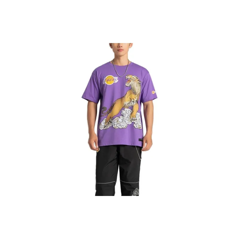 NBA Lakers Team T Shirt Men's Purple-2