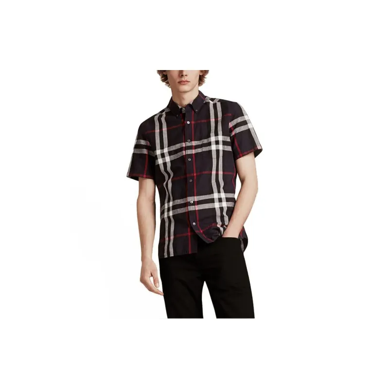 Burberry Shirts Men Dark Blue-2