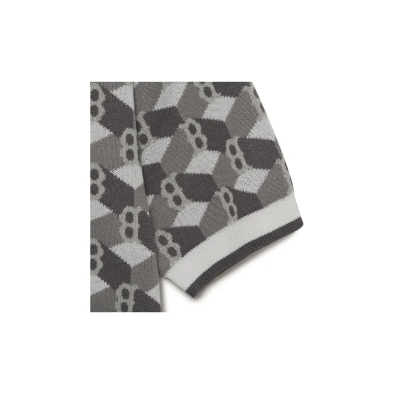 MLB Cube Monogram Polo Shirt Women's Gray-3