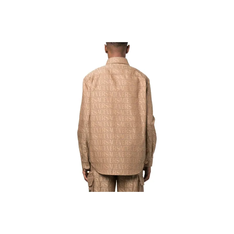 VERSACE Allover Jacquard Button Up Shirt-3