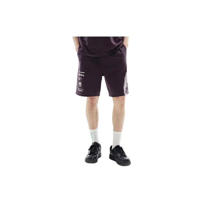 H&M Casual Shorts Men's Dark Purple/Rick And Morty-1