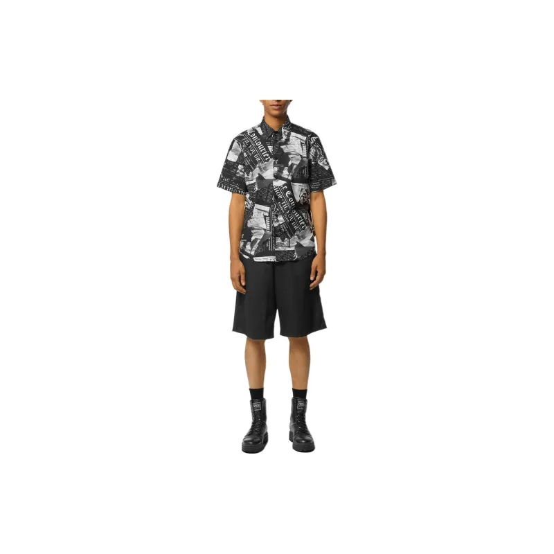 VERSACE JEANS COUTURE Magazine Cotton Shorts-1