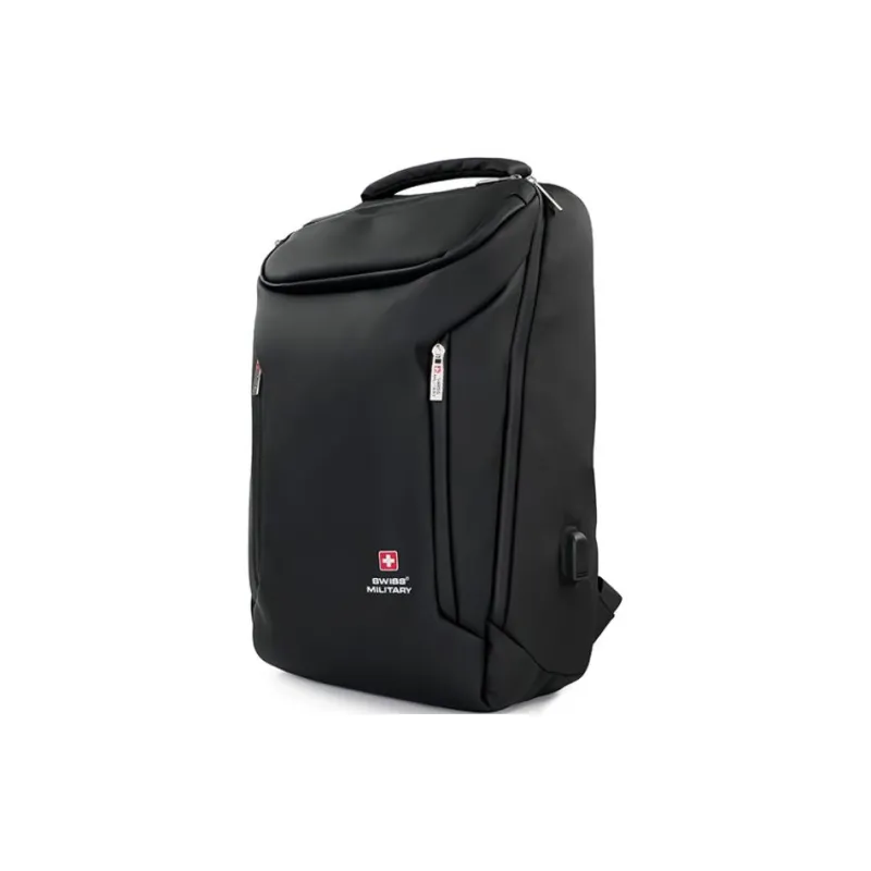 SWISS MILITARY PVC Polyvinyl Chloride Backpack Regular Men's Black-1
