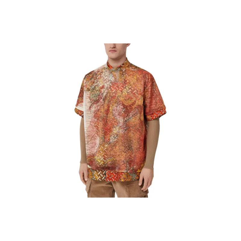 Burberry Map Print Mesh Oversized T Shirt-3