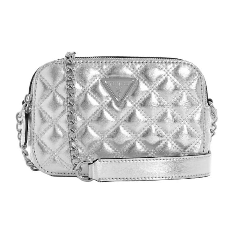 GUESS Artificial Leather Shoulder Bag Crossbody Bag Women's Silver-0