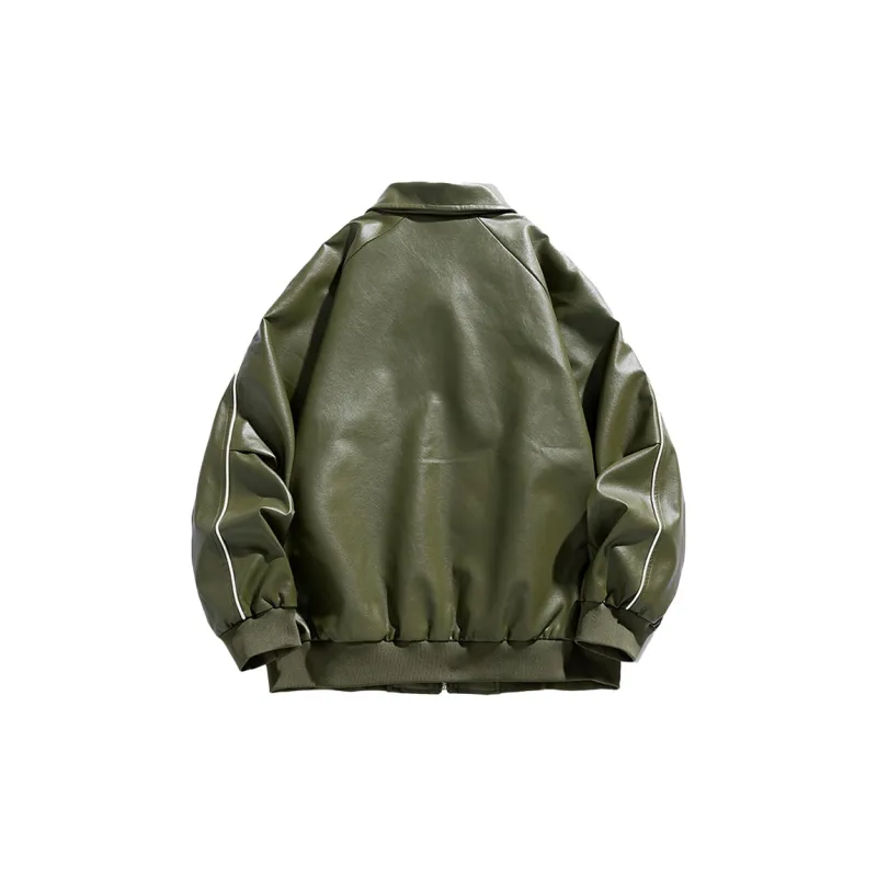 MASGLO Leather Jacket Spring And Fall Season Unisex-3