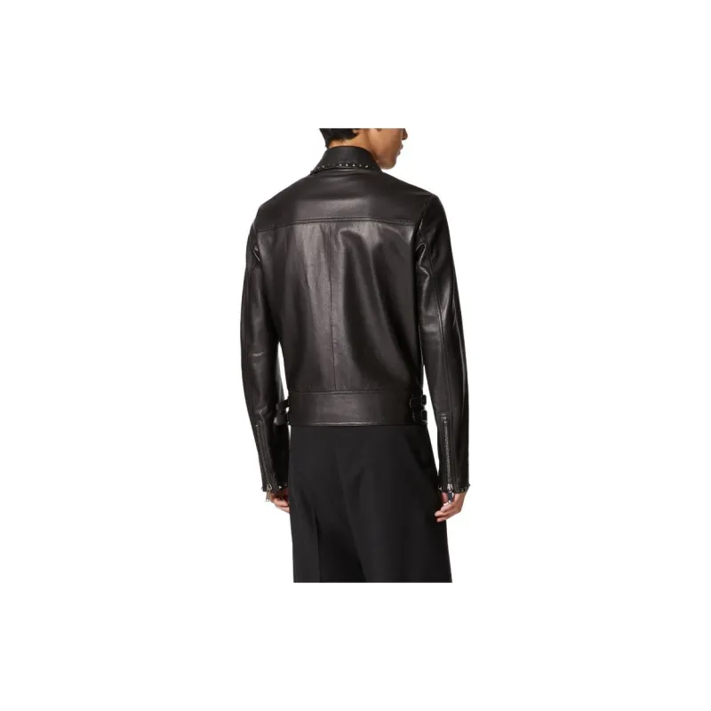 Valentino Leather Jackets Men Black-2