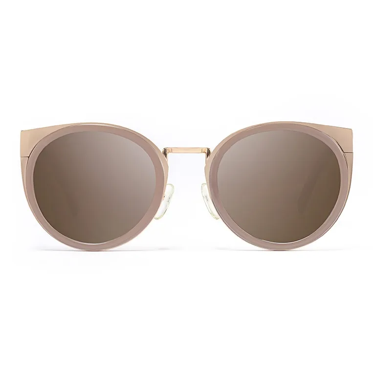 Fakeme Metal Round Sunglasses Unisex Milk Tea-0