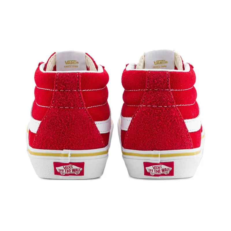 Vans SK8 MID Anti Slip Wear Resistant Mid Top Skateboard Shoes Unisex Red White-2