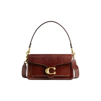 COACH Tabby Smooth Leather Portable Crossbody Bag, Shoulder Bag Women's Dark Brown