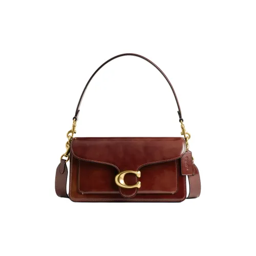 COACH Tabby Smooth Leather lunar Crossbody Bag, Shoulder Bag Women's Dark Brown