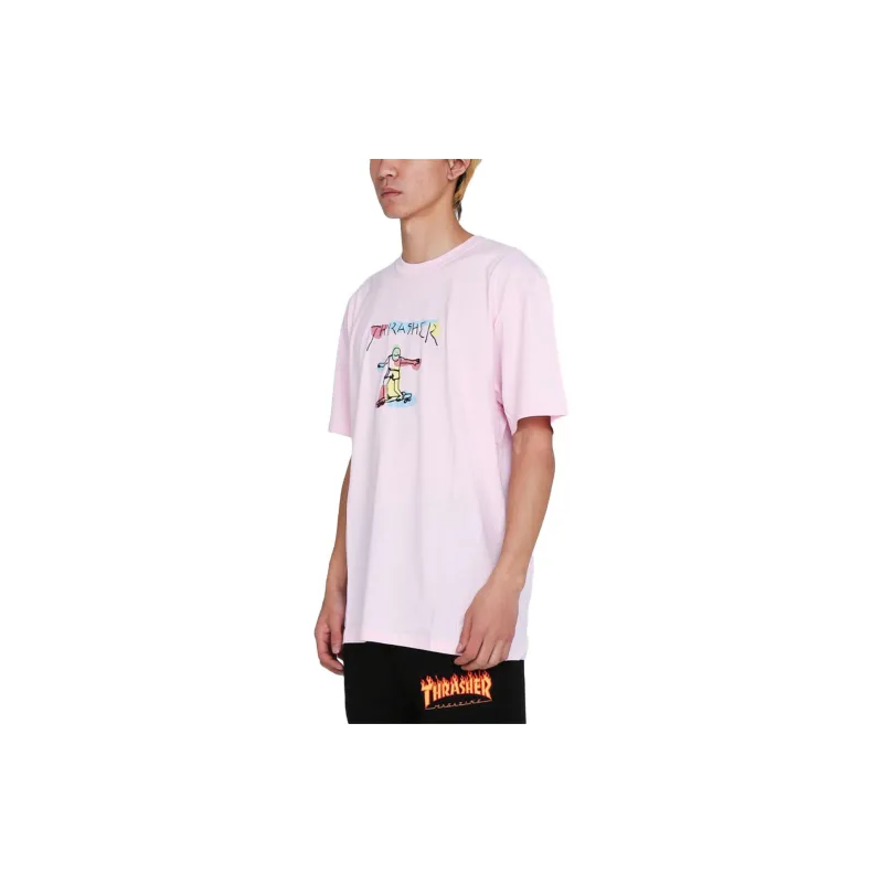 Thrasher T-Shirts Men Pink-2