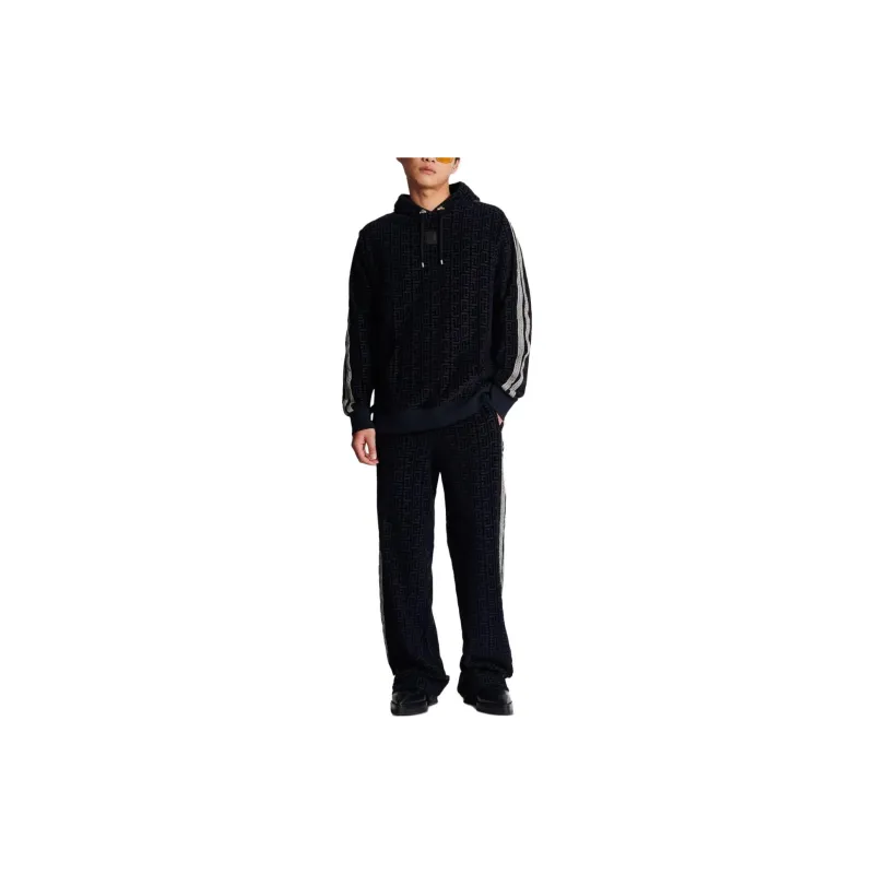 BALMAIN Monogrammed Velvet Joggers-1