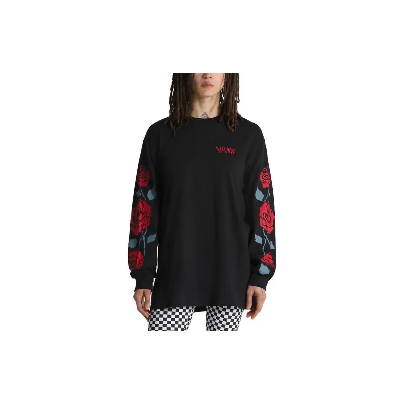Vans Rose Sleeve Long Sleeve T-Shirt T-Shirt Unisex Black-3
