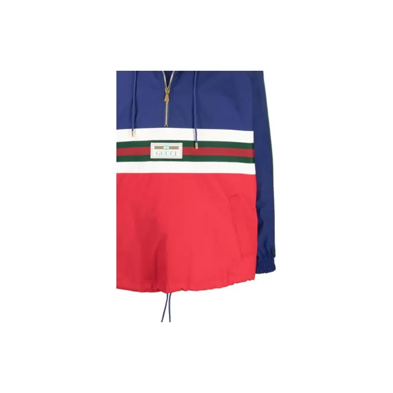 GUCCI Web stripe Hooded Windbreaker-4