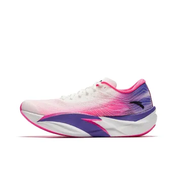 Anta C202 6.0 Cushioned Slip Resistant Abrasion Resistant Low Top Carbon Plate Running Shoes Men's White Red Purple
